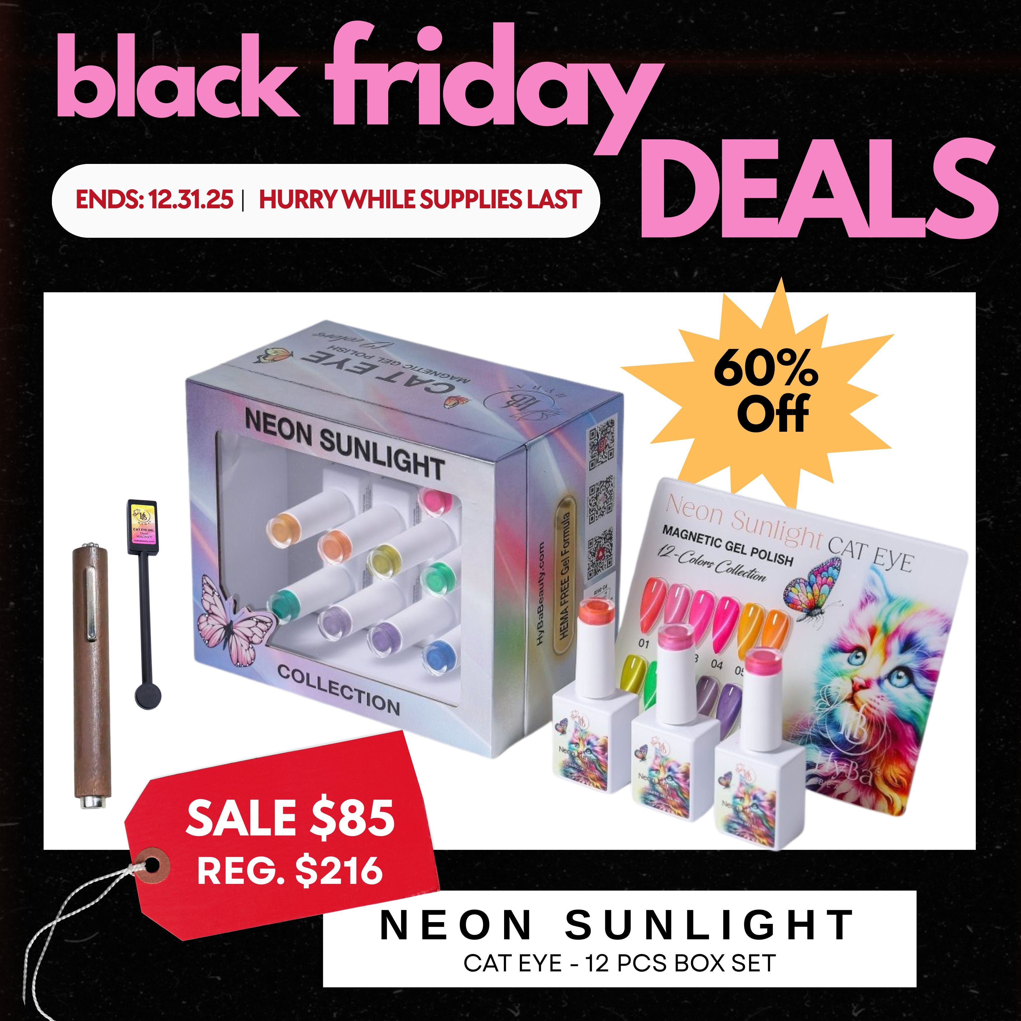 BLACK FRIDAY SALE - NEON SUNLIGHT CAT EYE BOX SET 60% OFF